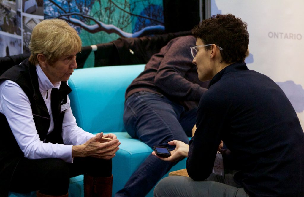 Interview with Nancy Greene at the Toronto Ski + Snowboard Show, photo by Arlen Ekstein, 2017